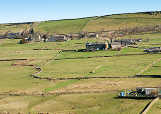 Vista of cottages in upper Calderdale